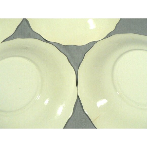 Tea Cup Saucers Scalloped Embossed Rim Floral Pattern in Center Set of 8 - Picture 7 of 10